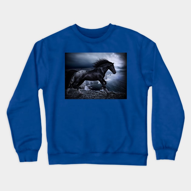 Black horse design of t-shirts Crewneck Sweatshirt by Best designing 